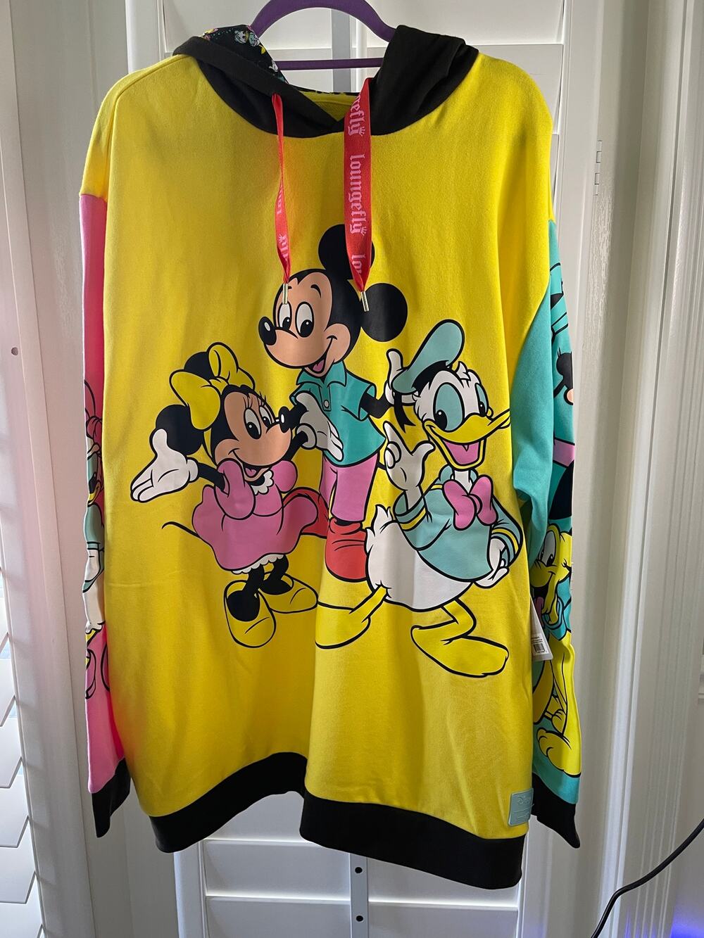Loungefly Disney Mickey Mouse and Friends Yellow Hoodie NEW Unisex XL